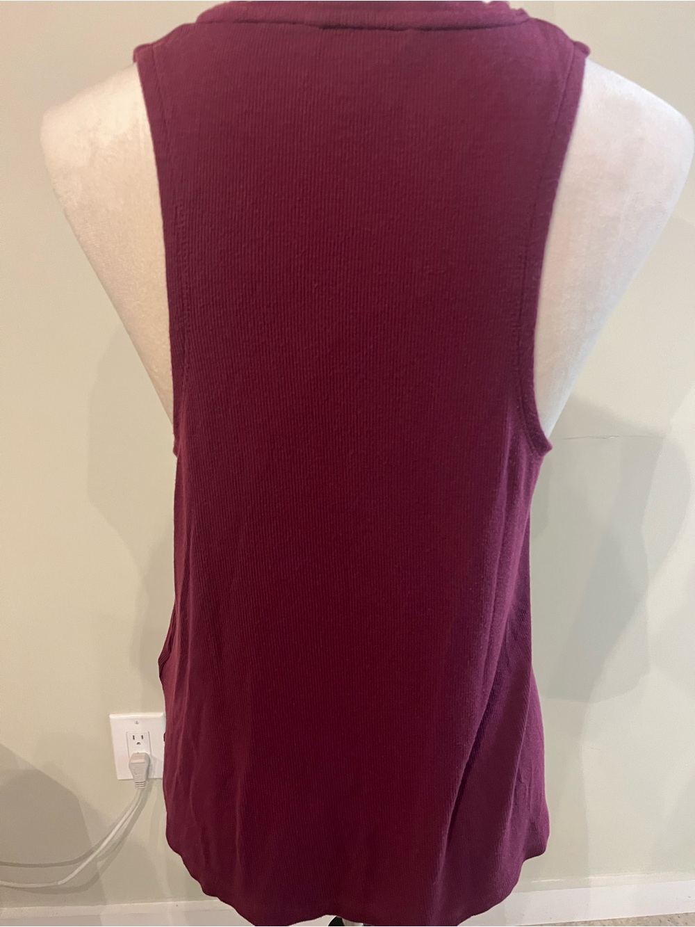 Athleta Well Rested Ribbed Sleep Top Deep Burgundy Size XS - Picture 6 of 13
